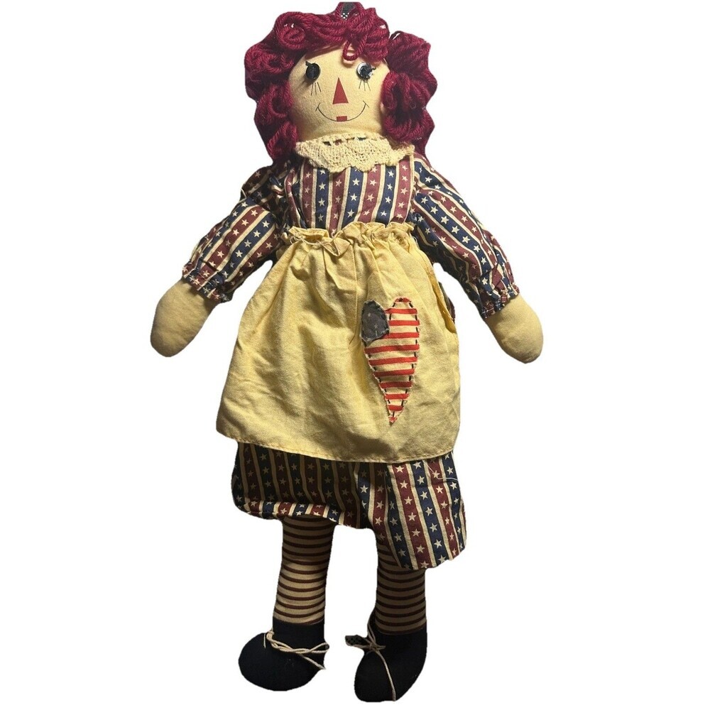 Raggedy Ann 20” Doll Springford Gifts Country Folk. Star Dress‎